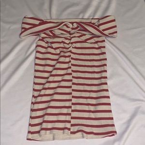 Reformation off the shoulder stripe top size M